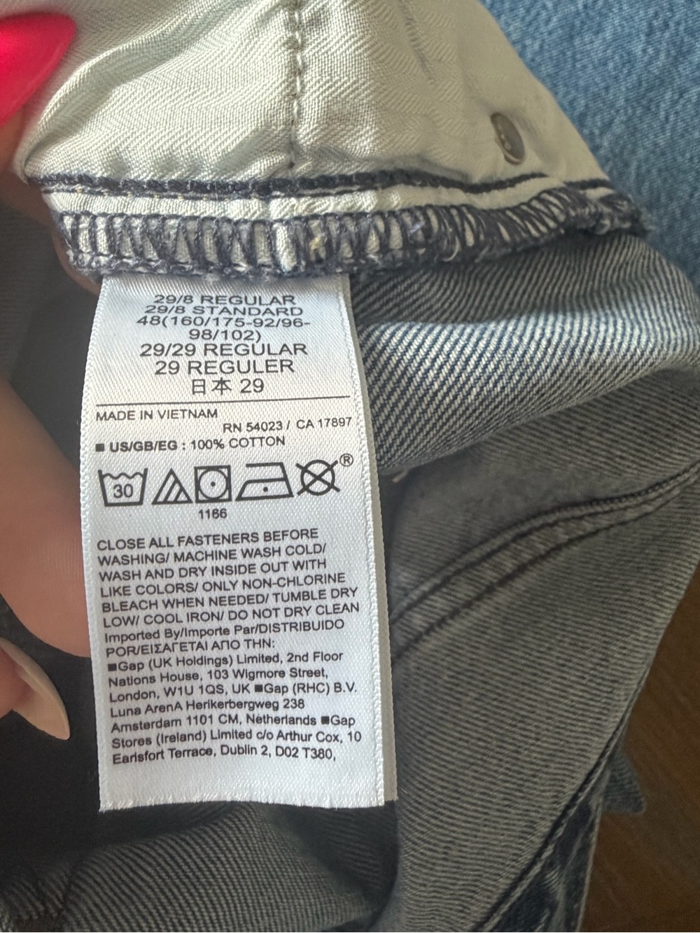 GAP Low Stride Wide Leg Jeans Size 29 Medium Wash 100% Cotton Y2K - Picture 8 of 8